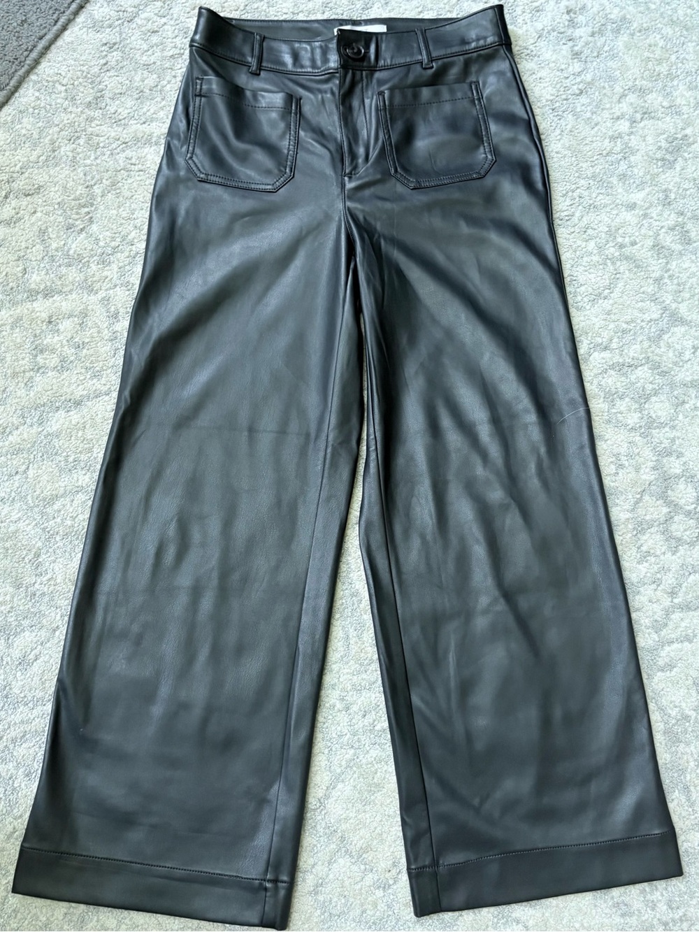Loft Palmer Wide Leg Crop Pants in Faux Leather - Picture 5 of 6